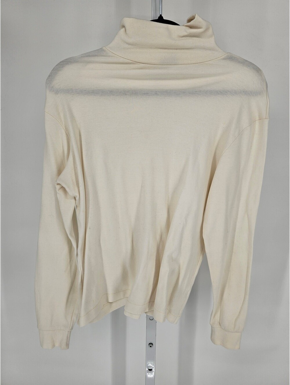 Vtg Cross Creek Womens Sz L Long Sleeve Turtleneck Top Cream White